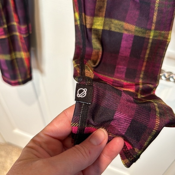 Terez funky plaid leggings. Purple, yellow, pink, red. Cute! - Picture 4 of 6
